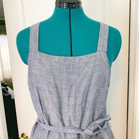 GAP Chambray One Piece Sleeveless Wide Leg Capri Summer Romper Jumpsuit - Picture 4 of 16